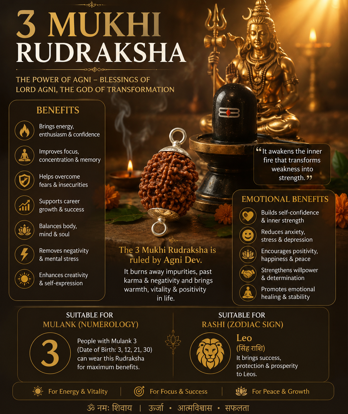 3 Mukhi Rudraksha