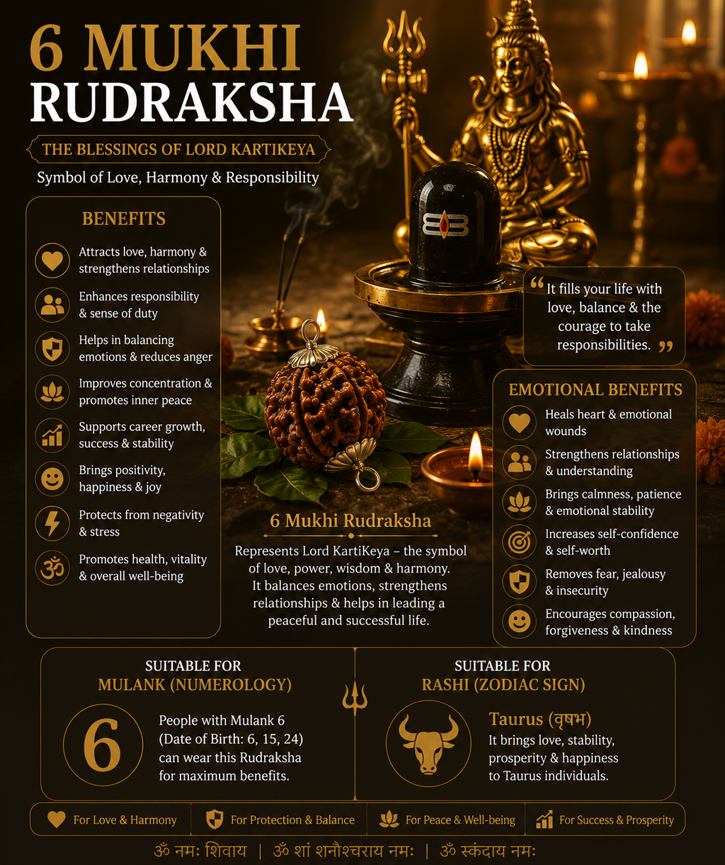 6 Mukhi Rudraksha