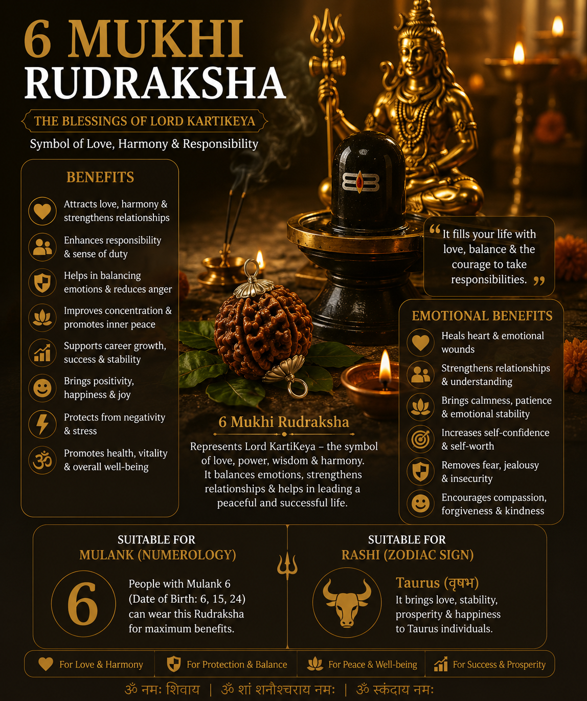 6 Mukhi Rudraksha