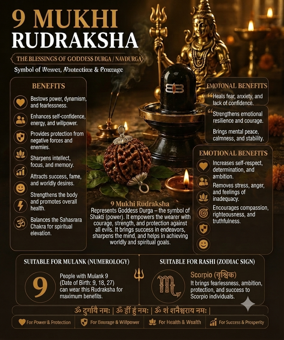 9 Mukhi Rudraksha
