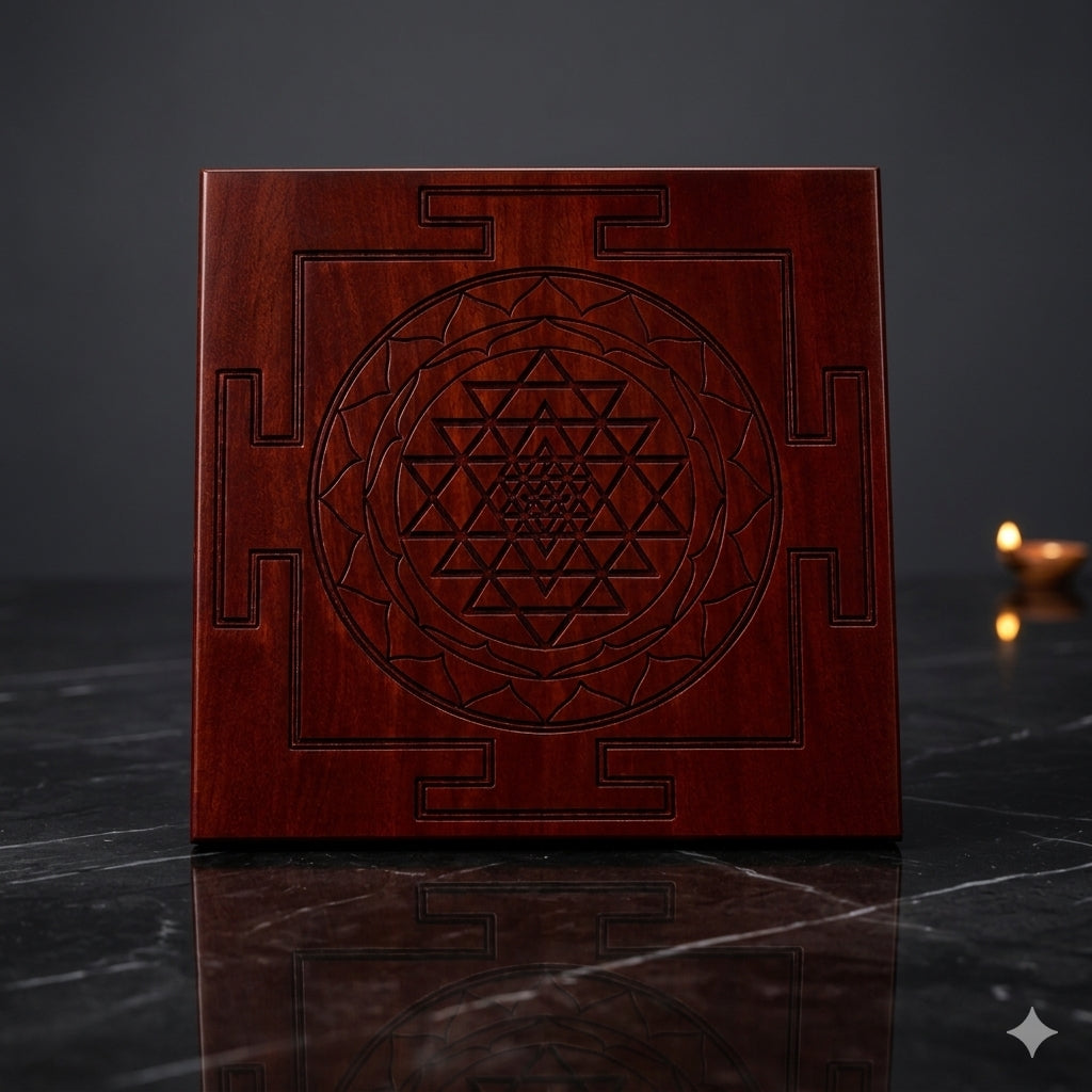 Lal Chandan Shri Yantra – Lalita Sahasranam Se Siddh | Vastu Dosh & Dhan Badha Nivaran | 100% Original Red Sandalwood