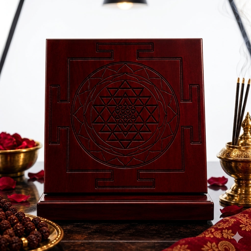Lal Chandan Shri Yantra – Lalita Sahasranam Se Siddh | Vastu Dosh & Dhan Badha Nivaran | 100% Original Red Sandalwood