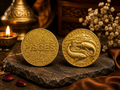 Pisces (Meen Rashi) Gold Plated Zodiac Coin – Rashi Sikka for Tijori, Purse &amp; Puja | Energized &amp; Siddh