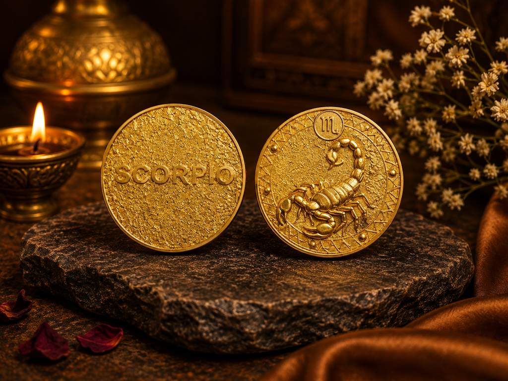 Scorpio (Vrishchika Rashi) Bracelet with FREE Gold Plated Scorpio Zodiac Coin | Energized & Siddh