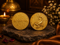 Scorpio (Vrishchika Rashi) Gold Plated Zodiac Coin – Rashi Sikka for Tijori, Purse &amp; Puja | Energized &amp; Siddh