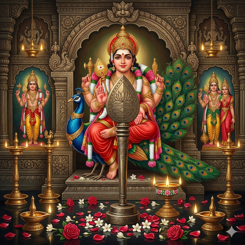 Karungali Vel – Lord Murugan's Divine Spear for Home Protection