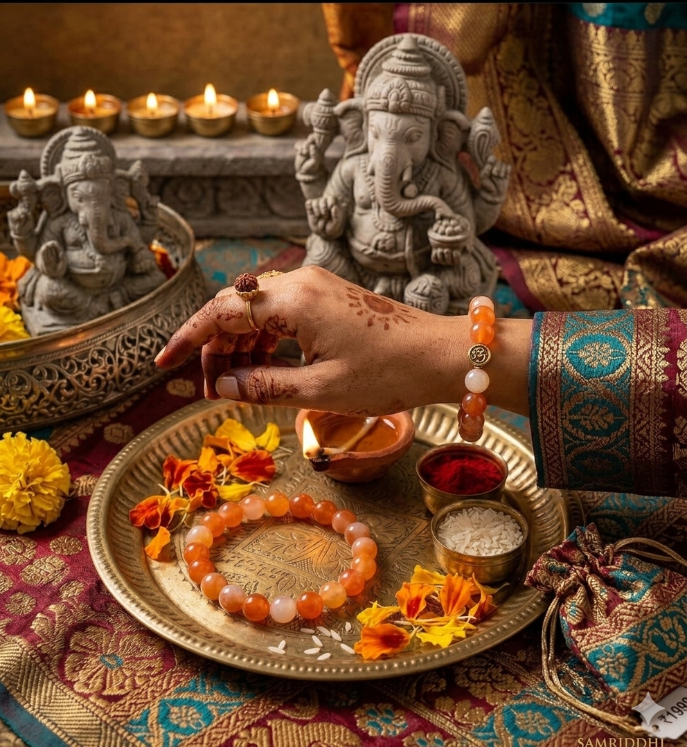Mulank 1 Bracelet worn during puja
