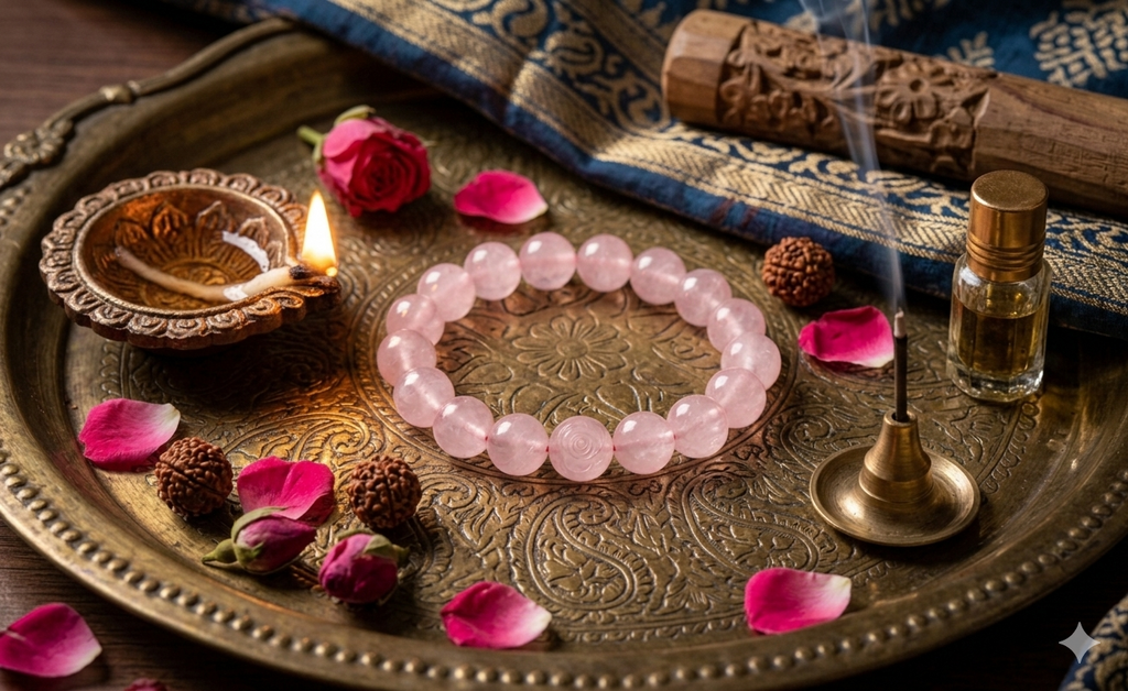 Rose Quartz Crystal Bracelet for Mulank 6